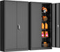 Locking Metal Storage Cabinet 72InchTallBlackFinish