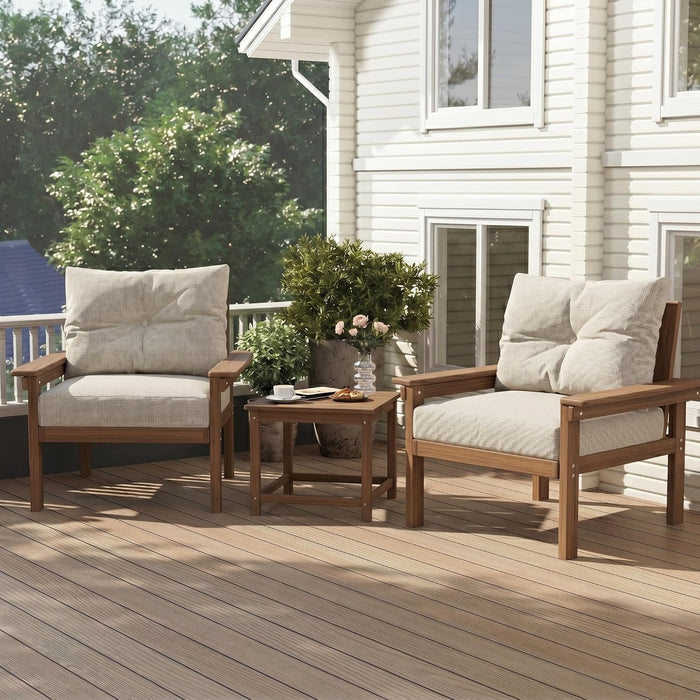 3-Piece HDPE Outdoor Patio Furniture Conversation Set