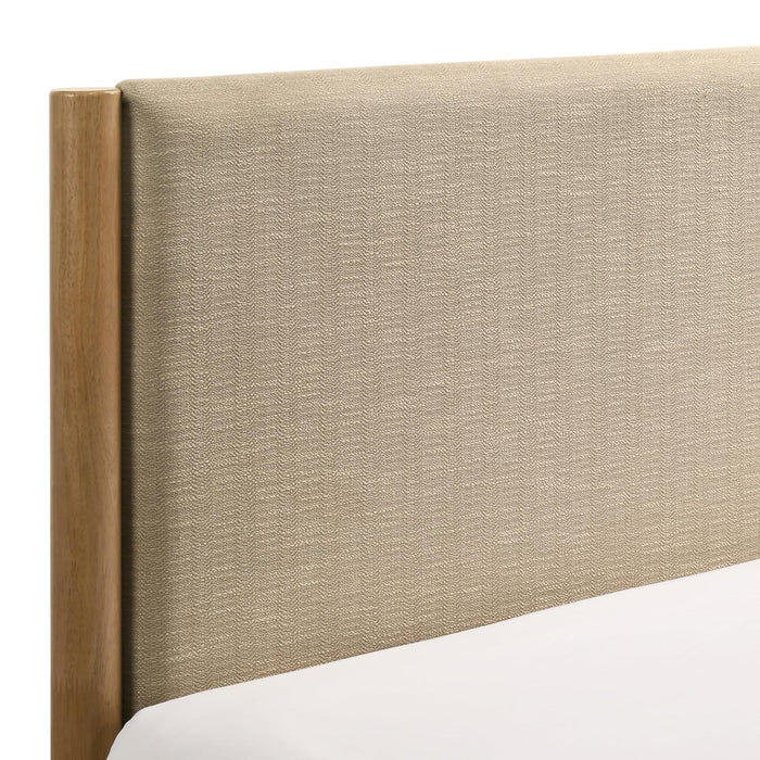Vichy Rubberwood Platform Bed in Light Walnut, King