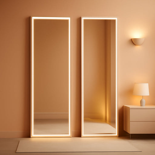 79" X 32" Full Length Mirror with Lights, Large LED Lighted Floor Standing Body Mirror, Dimmable & 3 Color Lighting for Bedroom, Cloakroom, Dressing Room, Tempered Glass, Black Frame