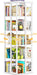White 360 Degree Rotating Corner Bookshelf Display
