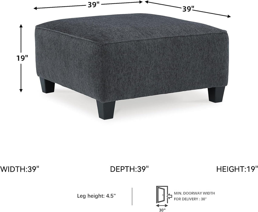 Abinger Contemporary Square Ottoman, Dark Gray