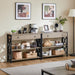 Console Table with Drawer, Entryway Table with 3 Tier Storage Shelves, Narrow Long Sofa Table for Entryway, Living Room, Hallway, Couch, Kitchen, Metal Frame, Gray