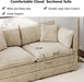 Convertible Modular Sectional Sofa 77Inch Camel Deep