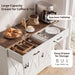 42.5" Farmhouse Sideboard Buffet Cabinet with Barn Doors, White
