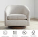 Swivel Accent Chair, FSC Certified Upholstered Fabric Barrel Chair for Living Room, Ivory