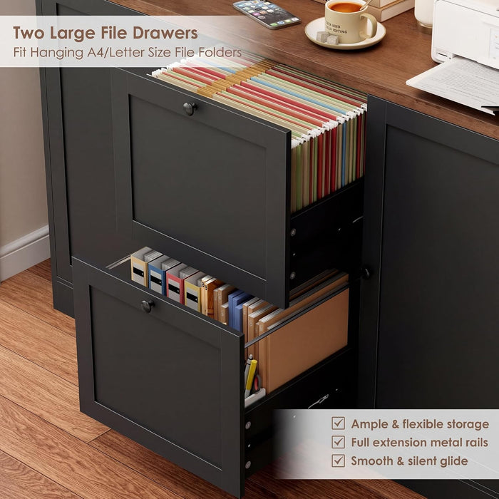 SeventyTwoInch Tall Black Bookcase With PowerOutlet System