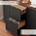 SeventyTwoInch Tall Black Bookcase With PowerOutlet System