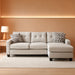 Beige Sleeper Sectional Featuring Chaise Memory Foam
