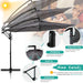 Offset Patio Umbrella with Easy Tilt Adjustment,Crank and Cross Base, Outdoor Cantilever Hanging Umbrella, Sunshade Free Standing Canopy, Dark Gray