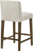 Counter Height Bar Stools Set of 3, 27" H Seat Height Upholstered Barstools, Fabric in Ivory