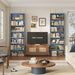 82" Tall Bookshelf Bookcase, 7-Tier Open Display Shelves, Blue