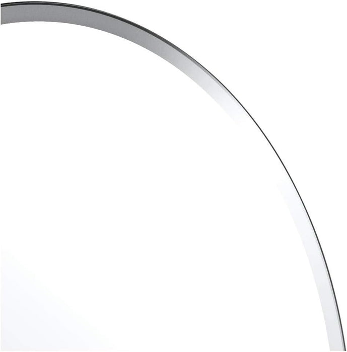 1801 Bathroom Wall Mirror, 32"H X 24"W Modern Mirror for Living Room, Vanity, Slim Design Beveled Frameless Large Oval Mirror - Easy Mount Safety Bracket