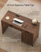 Brown 47 Inch Fluted Executive Desk ChargingStation
