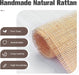 Natural Rattan Nightstand, 3 Drawer Dresser Bedside Table