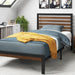Kai Bamboo and Metal Platform Bed Frame, Sturdy Steel Frame, Twin