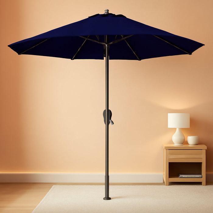 9ft Navy Blue All Weather Outdoor Patio Umbrella Tilt