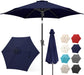 9Ft Patio Umbrella Outdoor - Table Umbrella with Push Button Tilt and Crank, UV Protection, 6 Sturdy Ribs, Market Umbrella for Garden, Deck, Backyard, Lawn, Pool and Beach(Navy Blue)