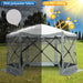 12X12Ft Pop-Up Gazebo EZ Set-Up Camping Canopy Tent with 6 Sides Mosquito Netting, Waterproof, UV Resistant, Portable Screen House Room, Outdoor Party Tent with Carry Bag, Ground Spike, Gray