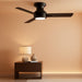 42 Inch Ceiling Fans with Light, Black Low Profile Ceiling Fan with Light, Remote Control, Flush Mount, Reversible, 6CCT, Dimmable, Noiseless, Modern Ceiling Fan for Bedroom, Indoor/Outdoor Use