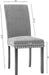 Dining Chairs Upholstered Fabric Dining Chairs with Copper Nails,Set of 4,Beige