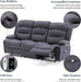 Oversized Recliner Sofa with Heat and Massage, Big Large 3-Seater RV Recliner Couch Sofa for Living Room, Wall-Hugger Reclining Sofa with Cup Holders and USB Port(Fabric, Grey)