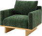 Green Solid Wood Frame Contemporary Cushioned Chair