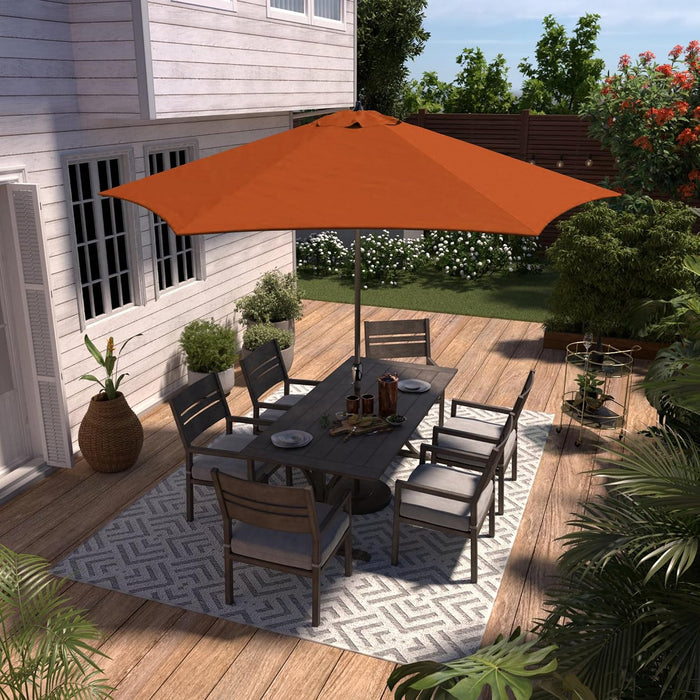 Sunline 11 Ft Patio Umbrella with Crank & Push Button Tilt, Outdoor Market Umbrella with UV Protection & Wind Vent, Metal Frame for Deck, Pool & Table, Tuscan
