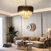 Gold FifteenPointSevenInch 3Tier Crystal Chandelier Lighting Fixture