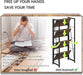 No Assembly Folding Bookshelf Storage Shelves 4 Tier Vintage Bookcase Standing Racks for Bedroom Living Room Home Office