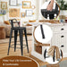 Metal Barstools Set of 4 Industrial Bar Stools with X-Brace Support, Matte Black, 30 Inch
