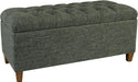 Home Decor Tufted Ainsley Button Storage Ottoman Bench with Hinged Lid Ottoman Bench with Storage for Living Room & Bedroom, Green Clover Fabric