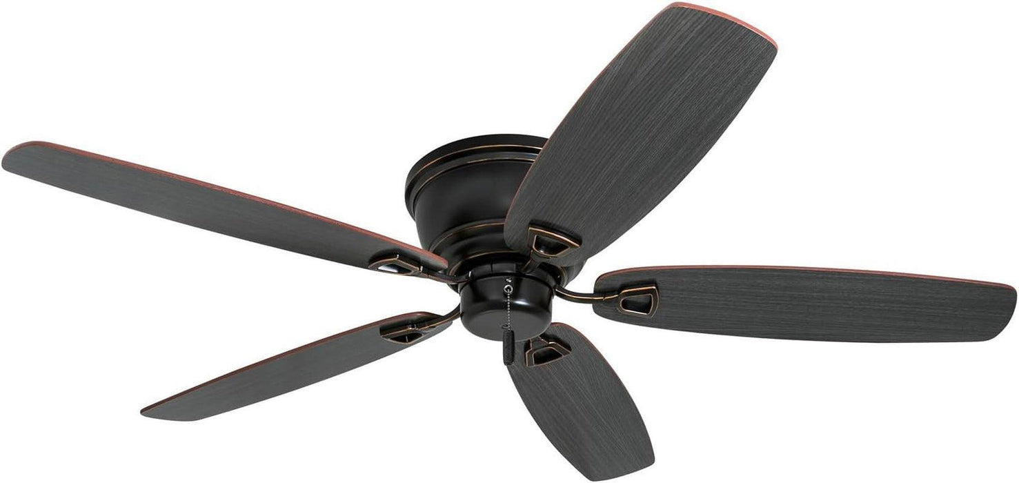 Ceiling Fans Glen Alden, 52 Inch Classic Flush Mount Indoor Ceiling Fan with No Light, Pull Chain, Quick-2-Hang Dual Finish Blades, Reversible Motor - 50516-01 (Oil Rubbed Bronze)