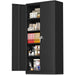 Black Storage Cabinet with Lock & Shelves