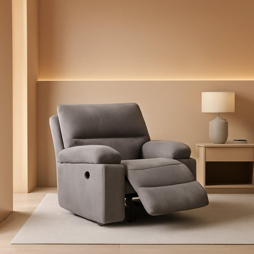 Microfiber Reclining Sofa Couch Set Living Room Set 8007 (Grey, Recliner)