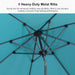 10' X 6.5' Rectangular Patio Umbrella Outdoor Table Umbrella Aluminum Frame Market Umbrella Sun Umbrella with 8 Sturdy Ribs Tilt for Garden Deck Lawn Pool Turquoise Blue