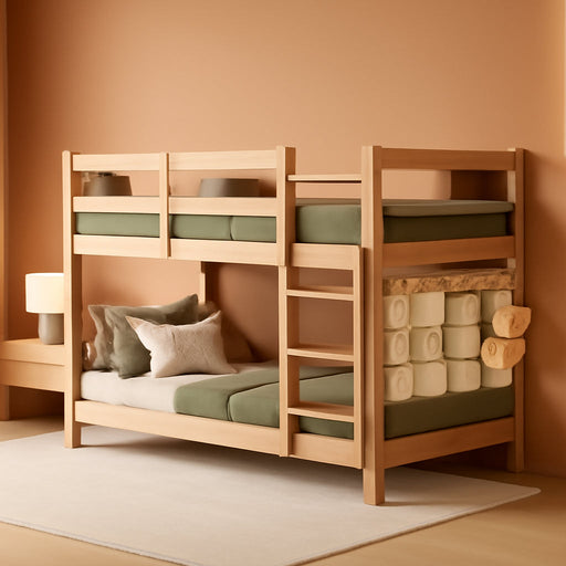 Twin Over Twin NaturalFinish SolidWood BunkBed Ladder