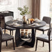 47.2"-58.7" Extendable round Dining Table for 4-6 with Storage Shelf