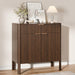 Fluted Buffet Cabinet Accent with Doors & Drawer 31" Walnut | Anti-Tipping Design, Scratch & Water-Resistant, Pre-Drilled Easy Assembly Versatile for Kitchen, Entryway & Living Room