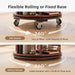5-Tier Solid Wood Rotating Bookshelf on Wheels for Small Spaces