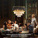 Gold FifteenPointSevenInch 3Tier Crystal Chandelier Lighting Fixture