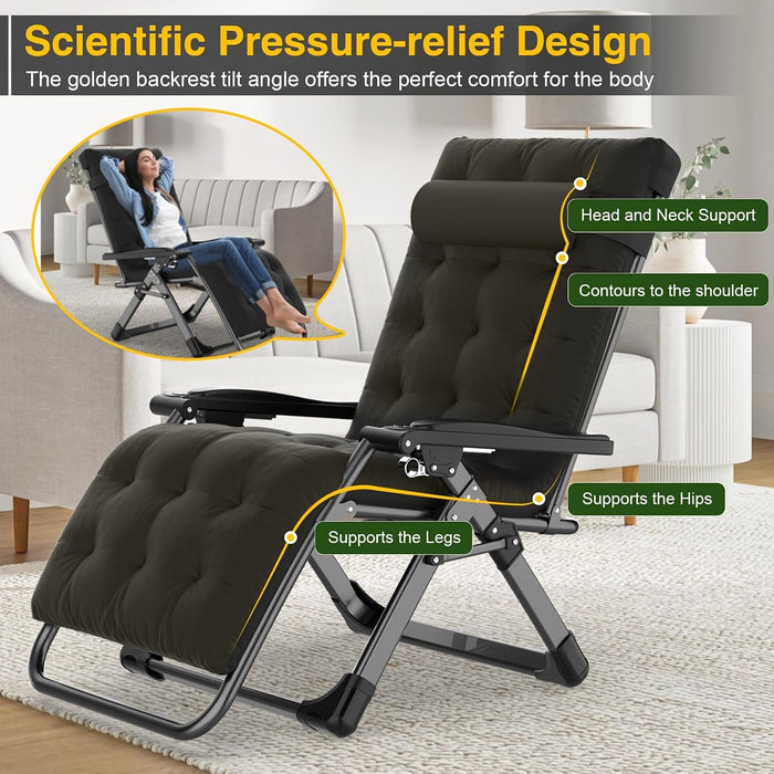 Zero Gravity Chair, Folding Lounge Chairs with Aluminum Alloy Lock
