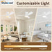 Ceiling Fans with Lights and Remote, 36 Inch Ceiling Fan with Light, Low Profile, Reversible, Dimmable LED, Flush Mount, Quiet, DC Motor, White Ceiling Fan for Bedroom, Kitchen, Office