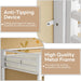 Bunk Bed, Triple Bunk Beds with 2 Ladders, Bunk Beds Twin over Twin over Twin, Metal Bed Frame with Guardrails for Bedroom, No Box Spring Needed, White