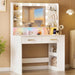 White Vanity Dressing Table With Illuminated Mirror