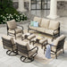 Tapasi 9 - Person Patio Conversation Set with Swivel Lounge Chairs & Optional Firepit Table