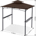 8'X 5' Grill Gazebo Shelter, Outdoor BBQ Gazebo Canopy with LED Light (Coffee)