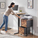 Mobile Printer Stand with 2 Drawers, File Cabinet for Home Office