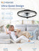 Low Profile Ceiling Fans with Lights and Remote, 20 Inch Flush Mount Ceiling Fan with Light, 3000K-6000K Dimmable Fandelier LED Fan Light, 6 Wind Speeds Black Ceiling Fans for Bedroom