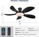 48" Blacklow Profile Ceiling Fans with Lights and Remote/App, Modern Flush Mount Ceiling Fans with Quiet Reversible DC Motor, Dimmable 3 Colors 6 Speeds for Bedroom Kitchen